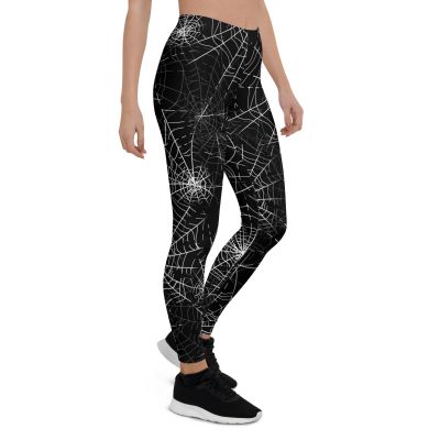 Gothic Spider Web Leggings #2 - Dark Goth Halloween Rock Star Fashion Leggings